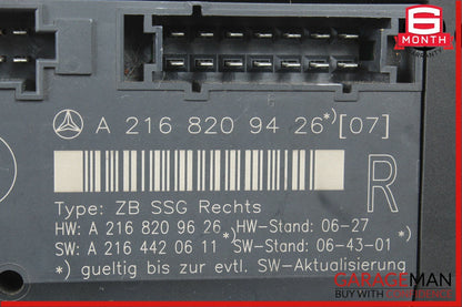 07-14 Mercedes W216 CL550 CL600 Front Right Seat Control Module 2168209426 OEM