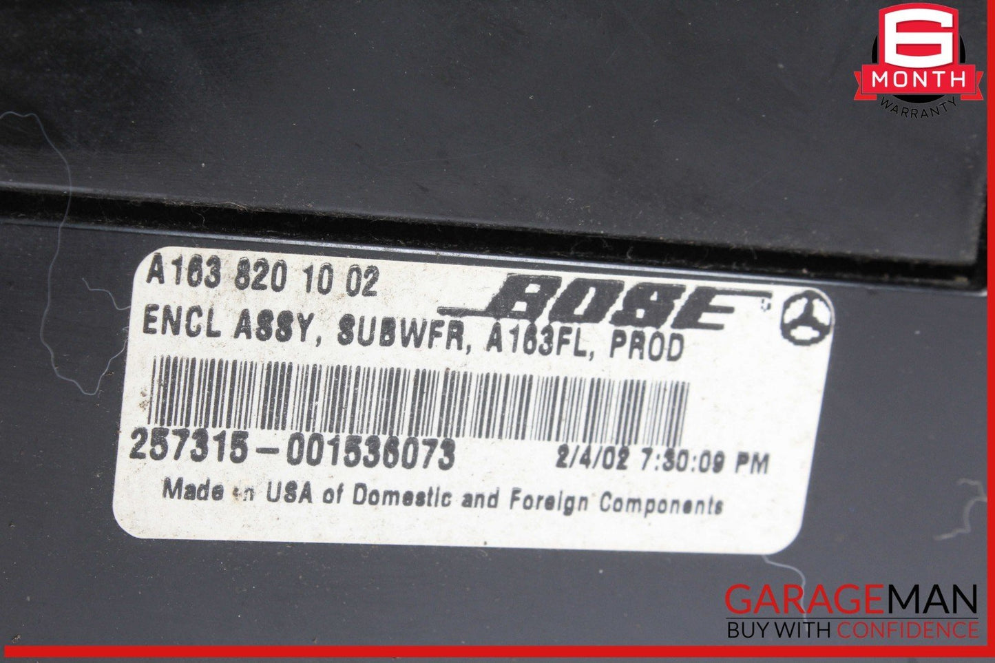 02-05 Mercedes W163 ML320 ML350 Subwoofer Sub Woofer Speaker 1638201002 OEM