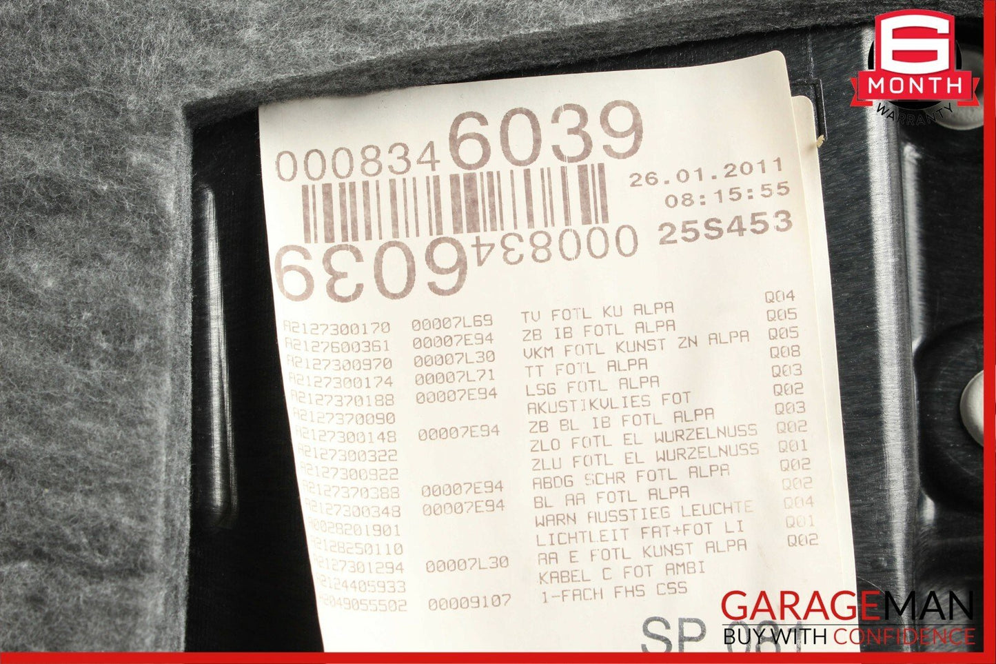 10-13 Mercedes W212 E350 E550 Rear Left Driver Side Interior Door Panel Grey OEM