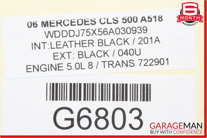 06-11 Mercedes W219 CLS500 Rear Left Side Keyless Go Exterior Door Handle Black
