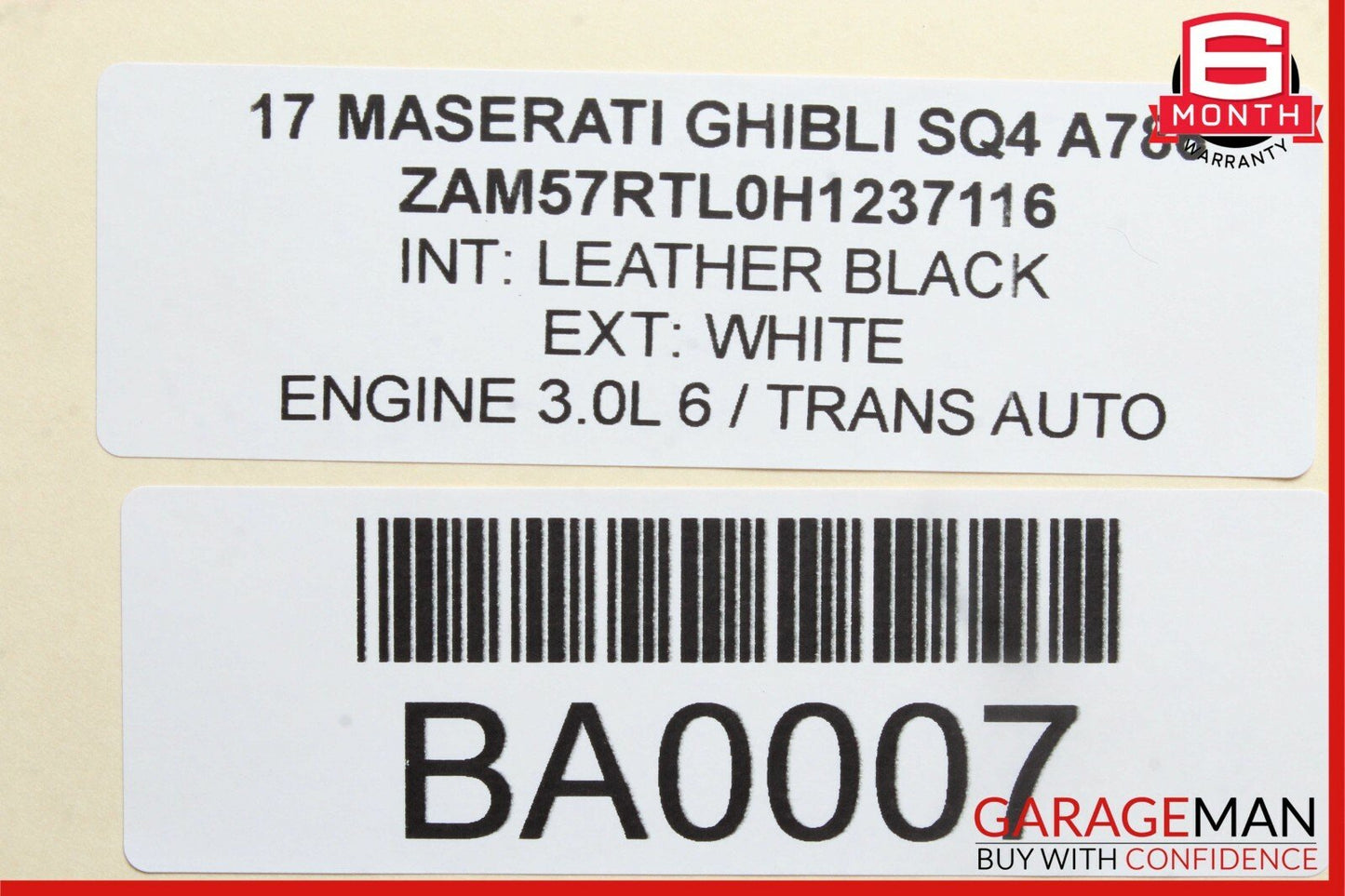 14-17 Maserati Ghibli Rear Left & Right Top Upper Seat Cushion Cover Assembly