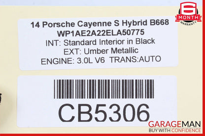 11-18 Porsche Cayenne 958 S Front Right Side Sun Visor Shade Cover Black OEM