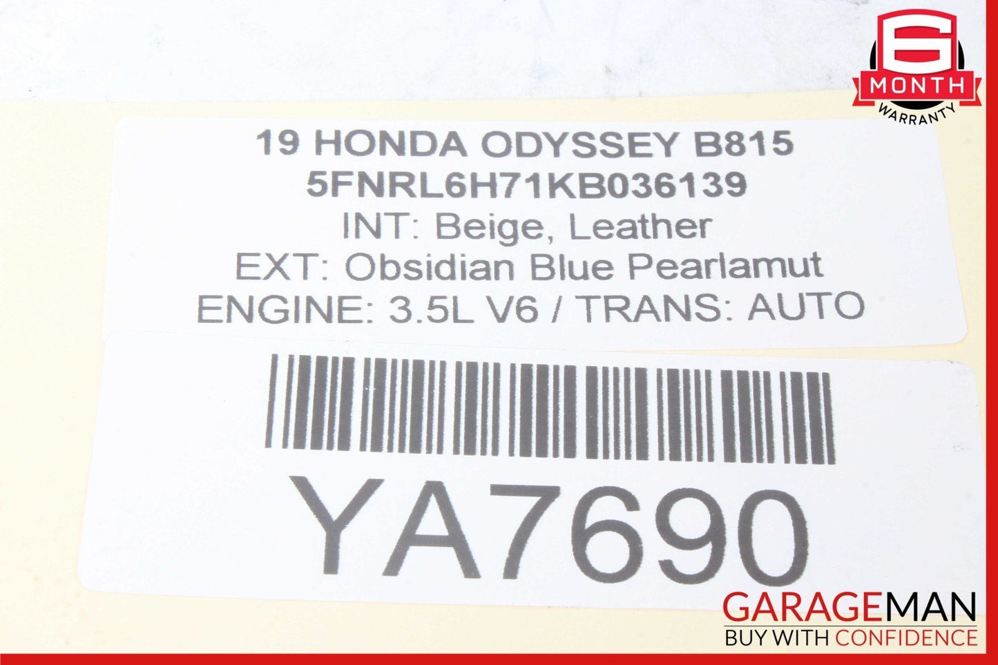 18-24 Honda Odyssey Front Right Passenger Side B Pillar Lower Trim Cover OEM