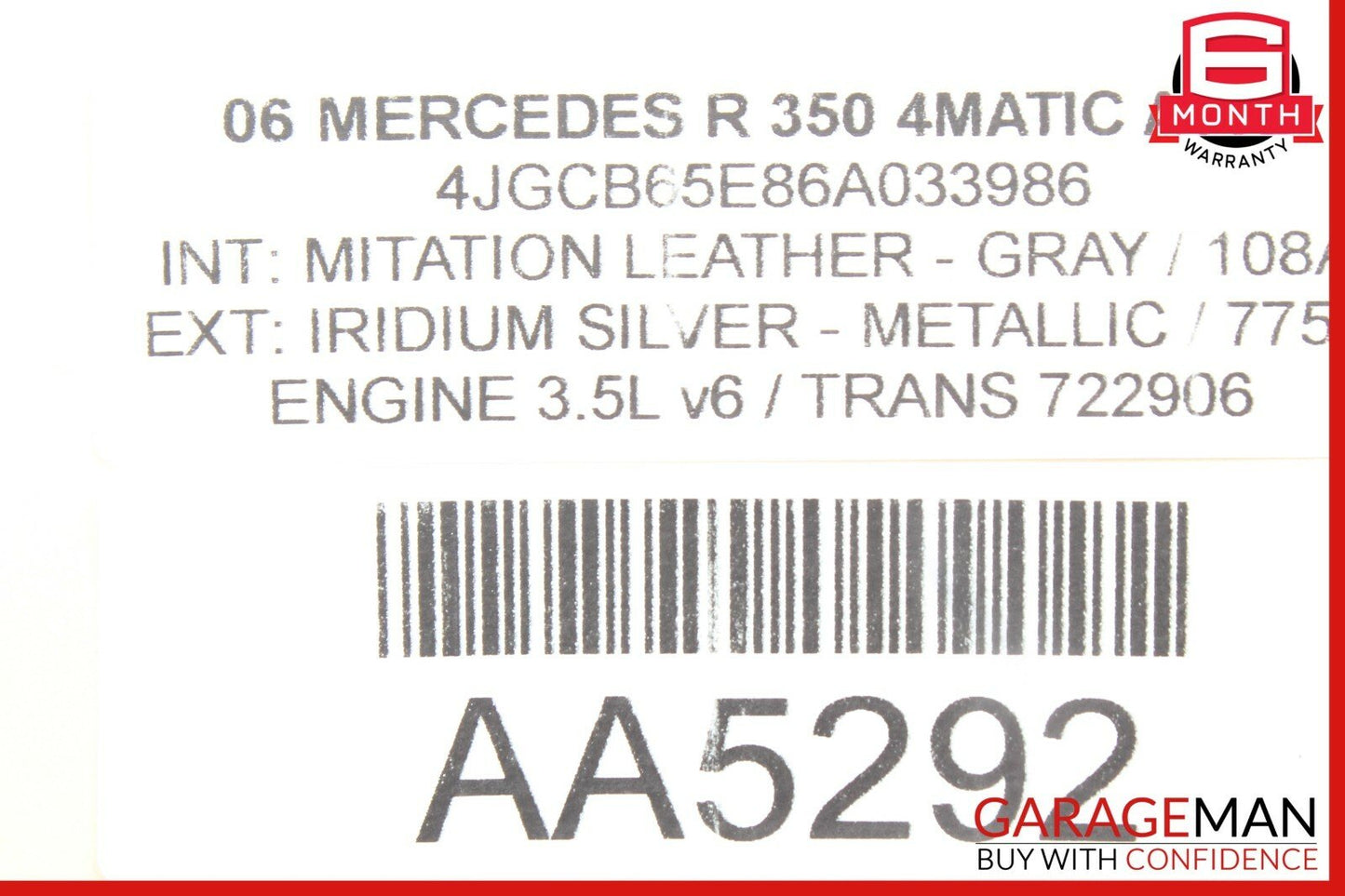 06-10 Mercedes W251 R350 R550 R63 AMG Front Left Side Headlight Lamp 0028206026