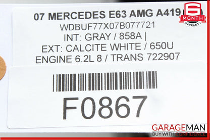 07-09 Mercedes W211 E63 AMG CLS550 Front Right Side Seatbelt Seat Belt Retractor