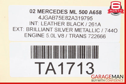 98-05 Mercedes W163 ML430 ML500 Rear Left Side Seat Belt Retractor Black