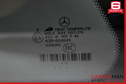 07-12 Mercedes X164 GL450 Rear Left Quarter Door Window Quarter Glass