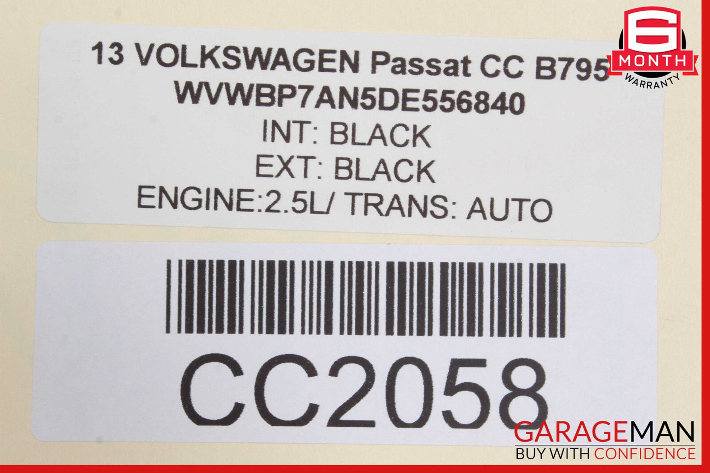 13-17 Volkswagen CC Front Right Passenger Side Interior Door Panel OEM