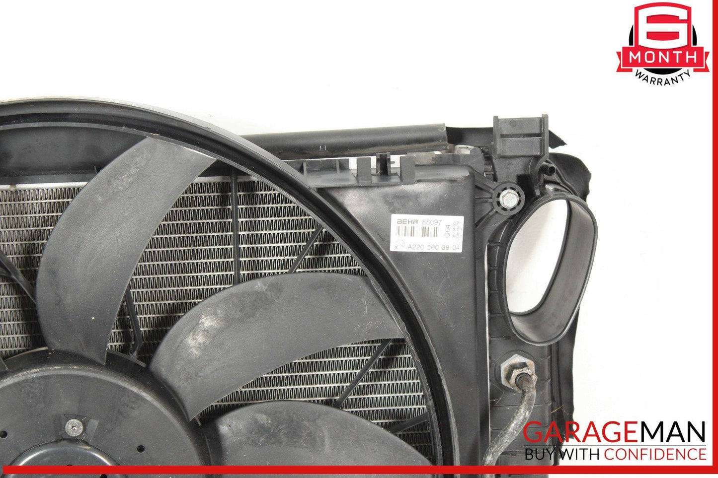 02-06 Mercedes W220 S55 CL55 Engine Motor Cooling Fan Shroud w/ Radiator OEM