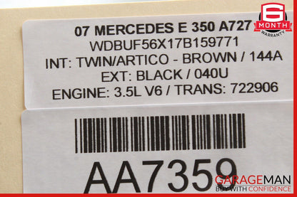 07-09 Mercedes W211 E350 E63 AMG Front Left Driver Seat Belt Retractor Beige OEM