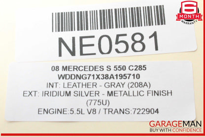 07-14 Mercedes W221 S550 S400 Rear View Backup Back Up Camera OEM