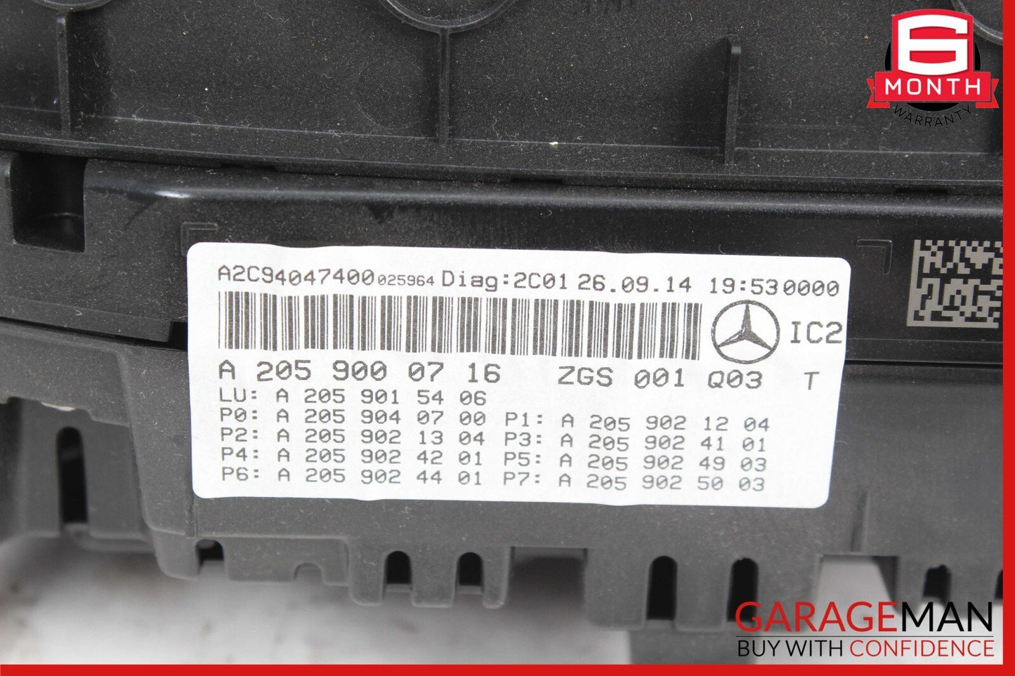 15-18 Mercedes W205 C300 Speedometer Odometer Instrument Cluster Gauge Assy