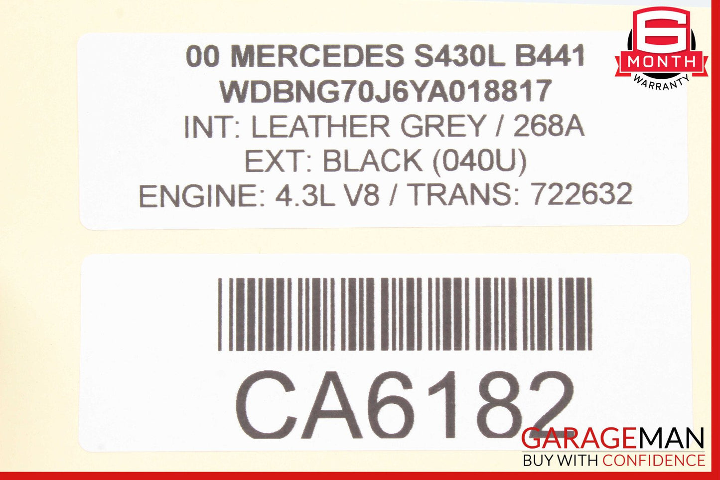 00-06 Mercedes W220 S430 Exterior Door Handle Rear Left Driver Side OEM
