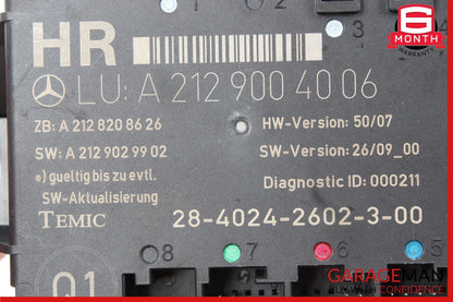 08-18 Mercedes W212 E350 CLS550 Rear Right Side Door Control Module OEM