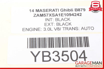 14-21 Maserati Ghibli M157 Rear Left Driver Side Exterior Door Handle OEM