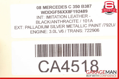 08-15 Mercedes W204 C350 E350 Front Right Spindle Knuckle Hub Bearing RWD OEM