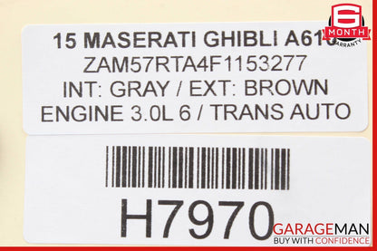 14-17 Maserati Ghibli Front Overhead Dome Light Lamp Reading Map