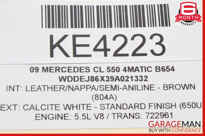 07-10 Mercedes W221 S63 AMG CL550 Front Upper Windshield Night Vision Camera