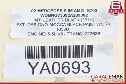 00-06 Mercedes W220 S55 AMG Front ABC Hydraulic Valve Block Suspension Pump OEM