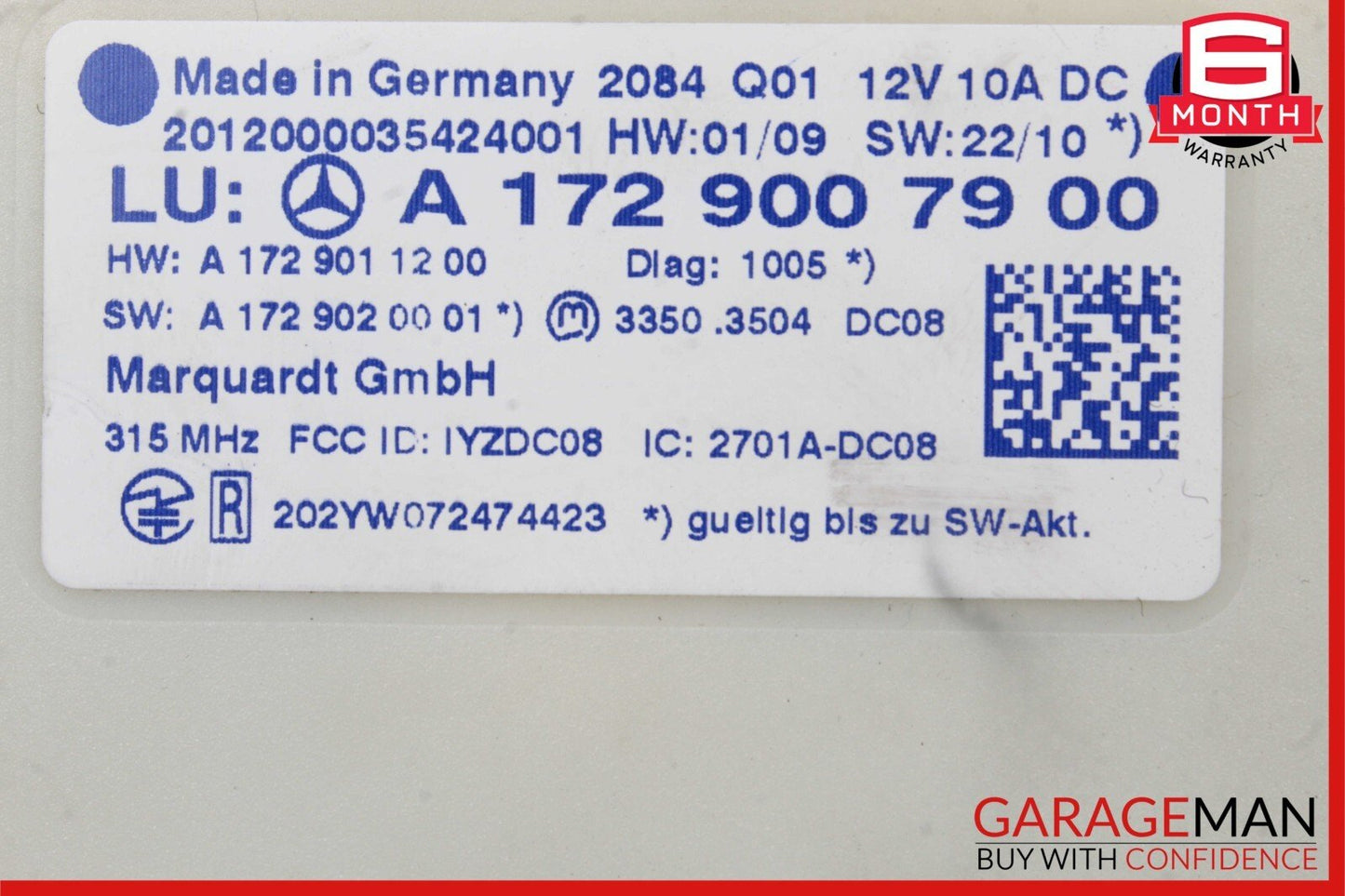 10-15 Mercedes E350 E550 C250 CLS550 Keyless Go Entry Control Module Unit