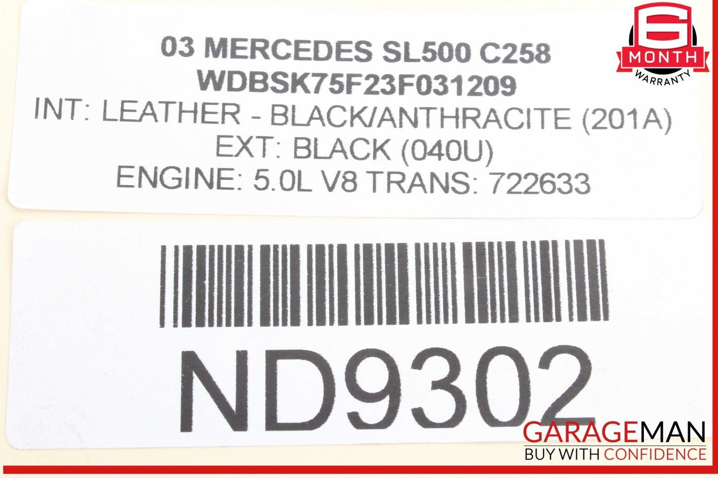 03-12 Mercedes R230 SL500 SL550 Rear Right or Left Suspension Upper Control Arm
