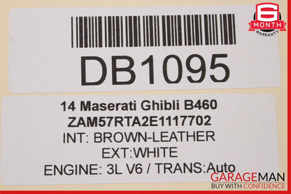 14-17 Maserati Ghibli M157 Rear Right Side Top Upper Seat Cushion Cover Brown