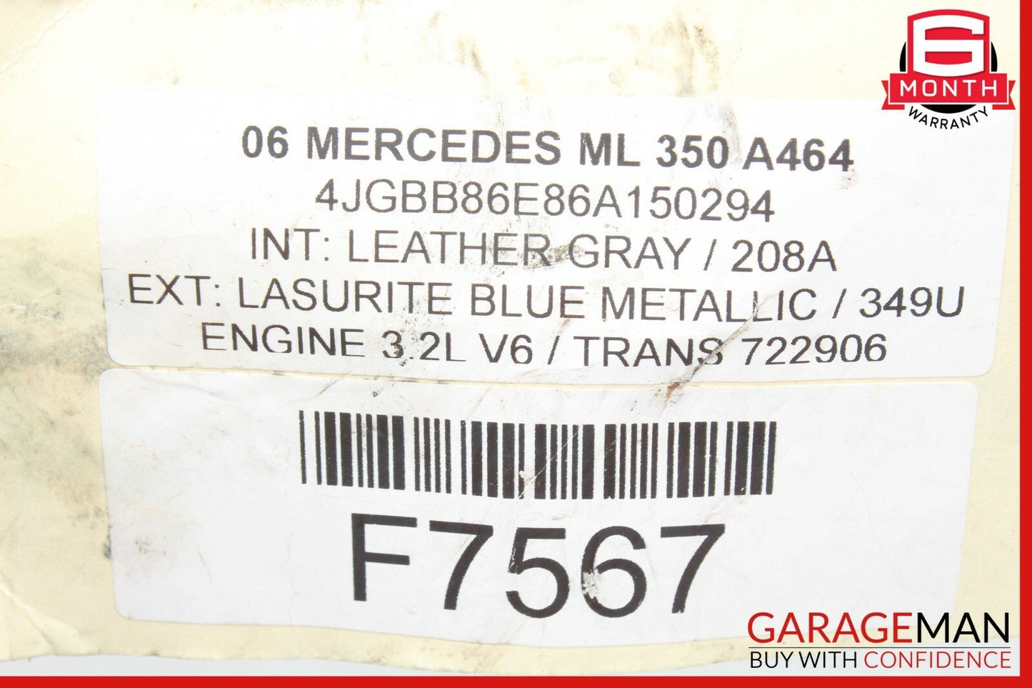 06-12 Mercedes X164 GL450 ML450 Rear Left Driver Side Exterior Door Handle Blue