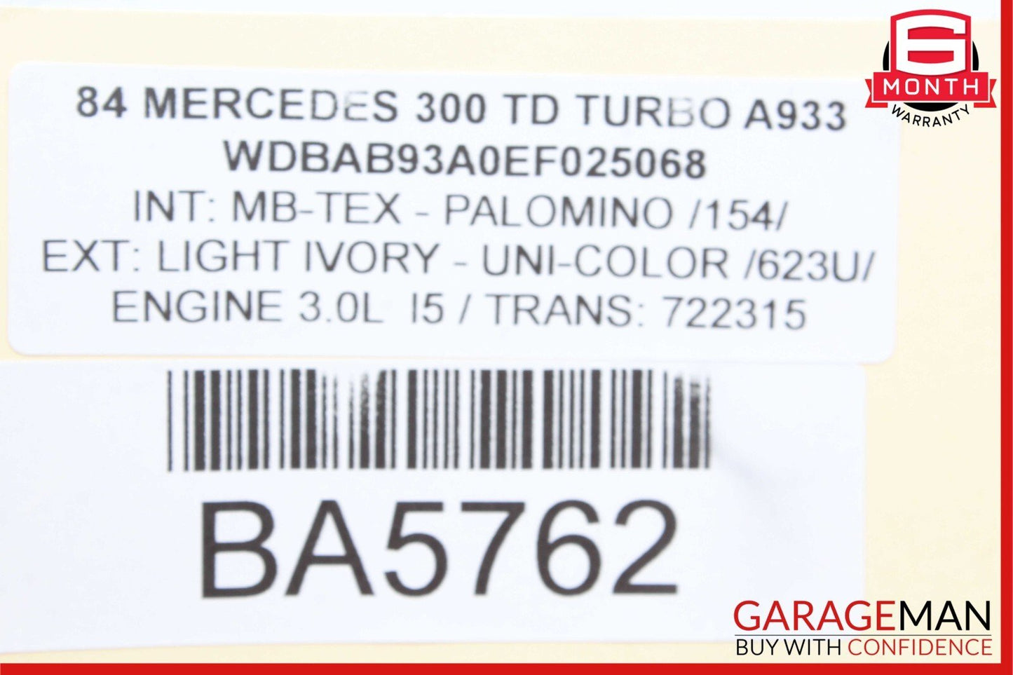 79-85 Mercedes W123 300TD 280E 240D Front Left Side Interior Door Handle Beige