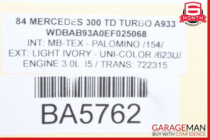 79-85 Mercedes W123 300TD 280E 240D Front Left Side Interior Door Handle Beige