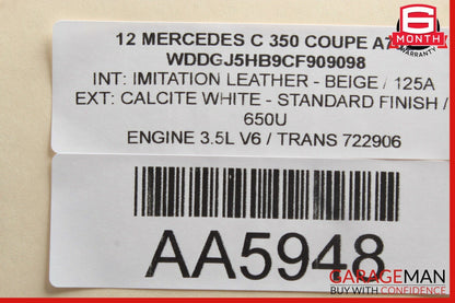 08-14 Mercedes W204 C350 C63 AMG Rear Right / Left Lower Control Thrust Arm