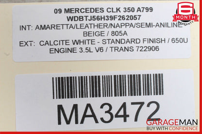 03-09 Mercedes W209 CLK350 Front Right Passenger Side Exterior Door Handle OEM