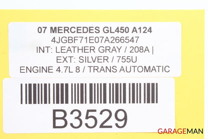 07-12 Mercedes X164 GL450 Upper Radiator Core Support Tie Bar A124 OEM