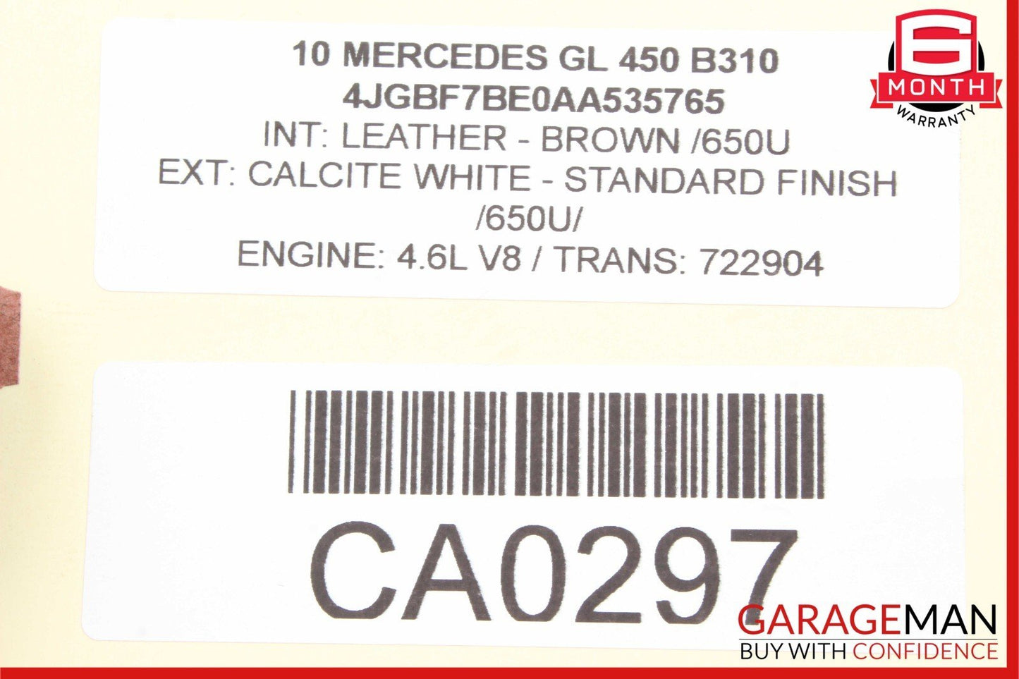 06-13 Mercedes X164 GL450 ML350 R350 Window Regulator Motor Front Right Side OEM