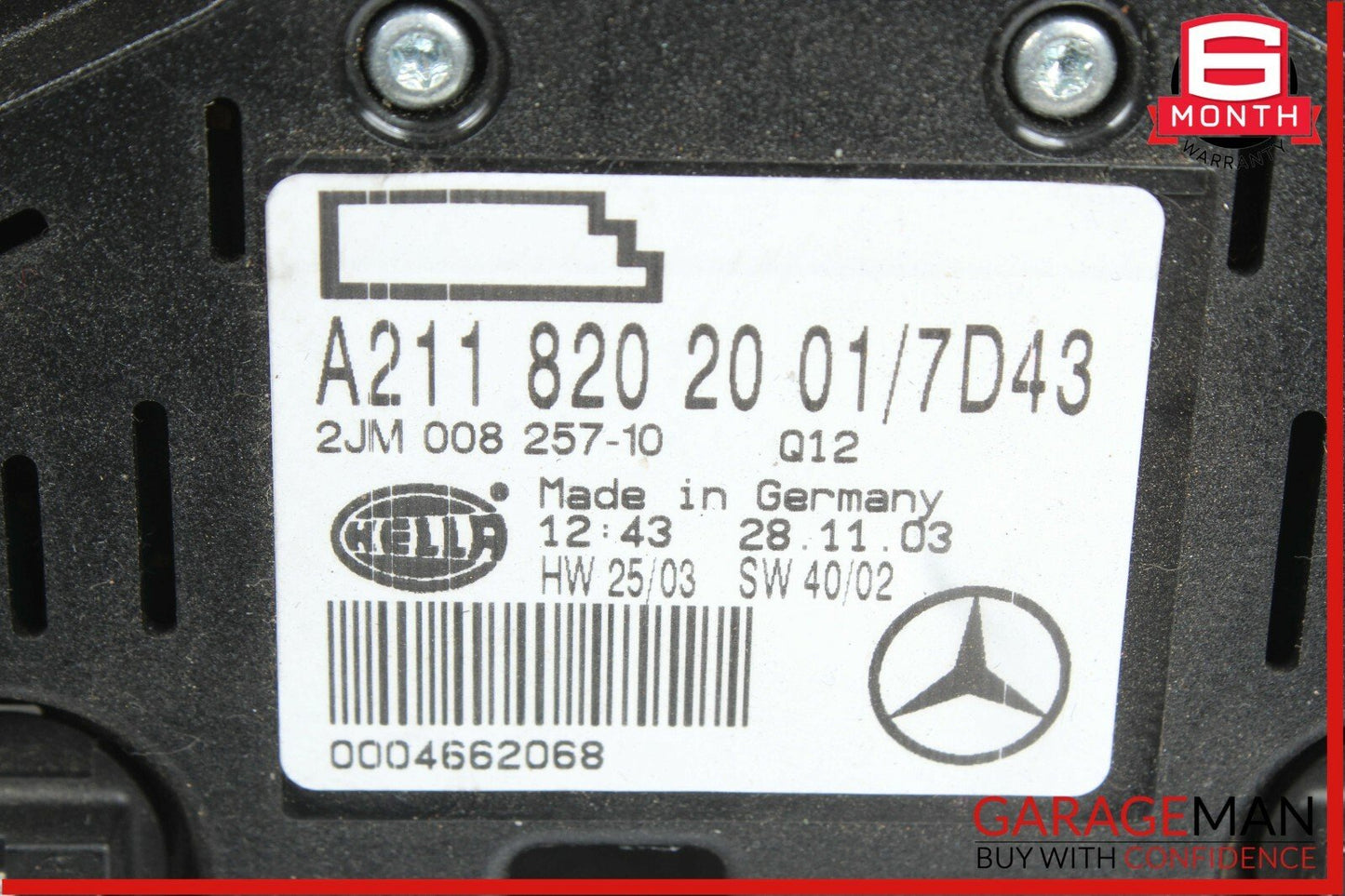 03-11 Mercedes CLS500 E55 AMG Rear Overhead Dome Light Reading Map Grey