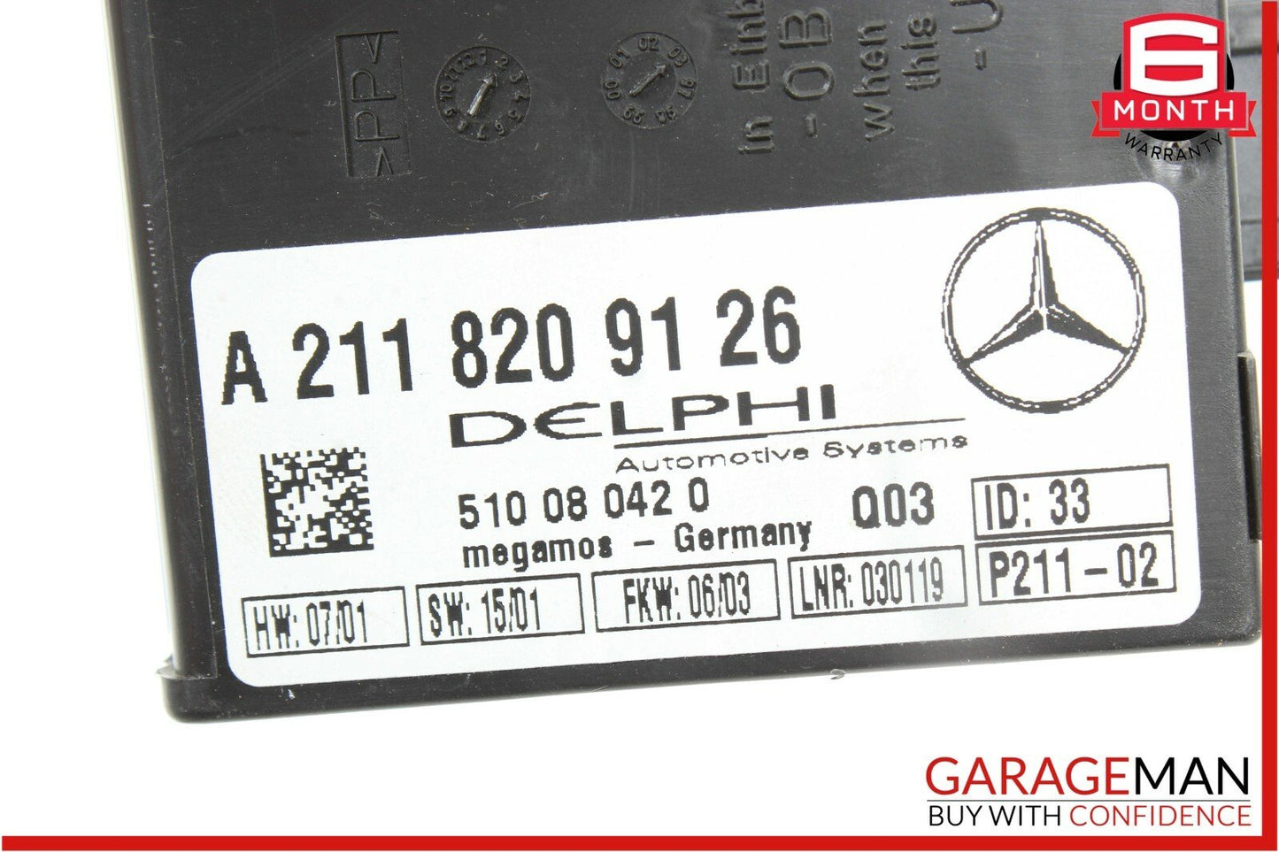 Mercedes R230 SL500 C230 CLK320 Anti Theft Alarm Module 2118209126 OEM