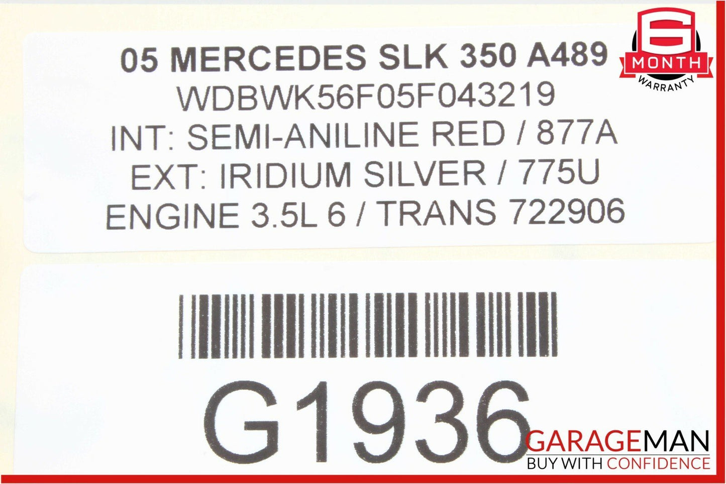 06-09 Mercedes R171 SLK350 E350 722.9 7G Tronic Automatic Transmission 126k