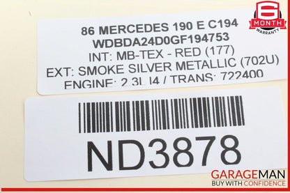 84-93 Mercedes W201 190E 190D Front Right Passenger Side Seat Belt Seatbelt OEM