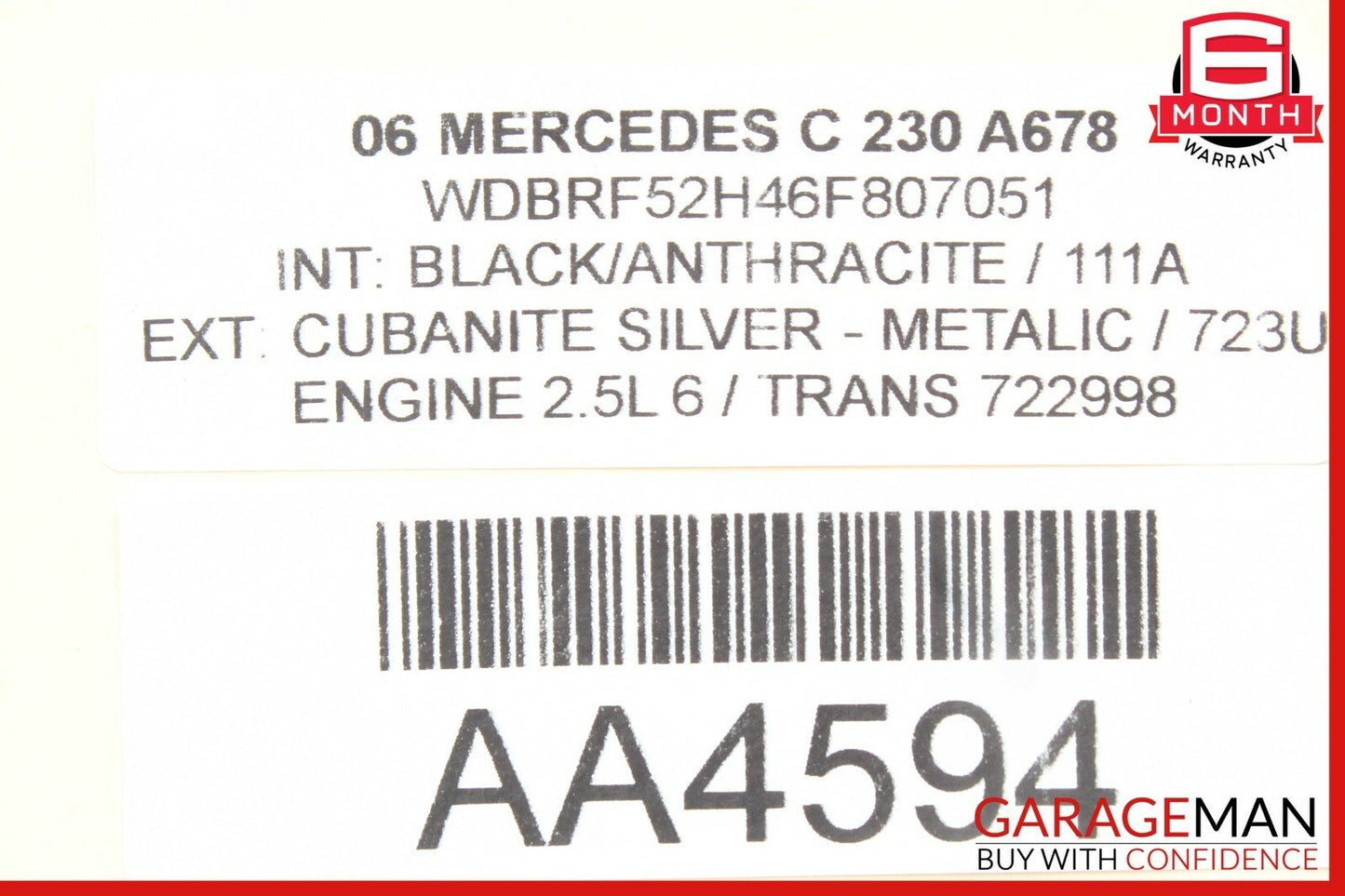 05-07 Mercedes W203 C230 C320 C350 Front Right Side Exterior Door Handle Silver