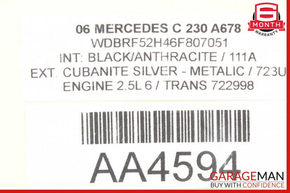 05-07 Mercedes W203 C230 C320 C350 Front Right Side Exterior Door Handle Silver