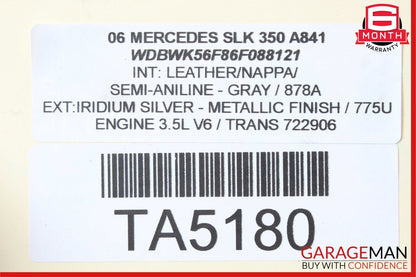 05-11 Mercedes R171 SLK350 Power Brake Booster Master Cylinder Assembly