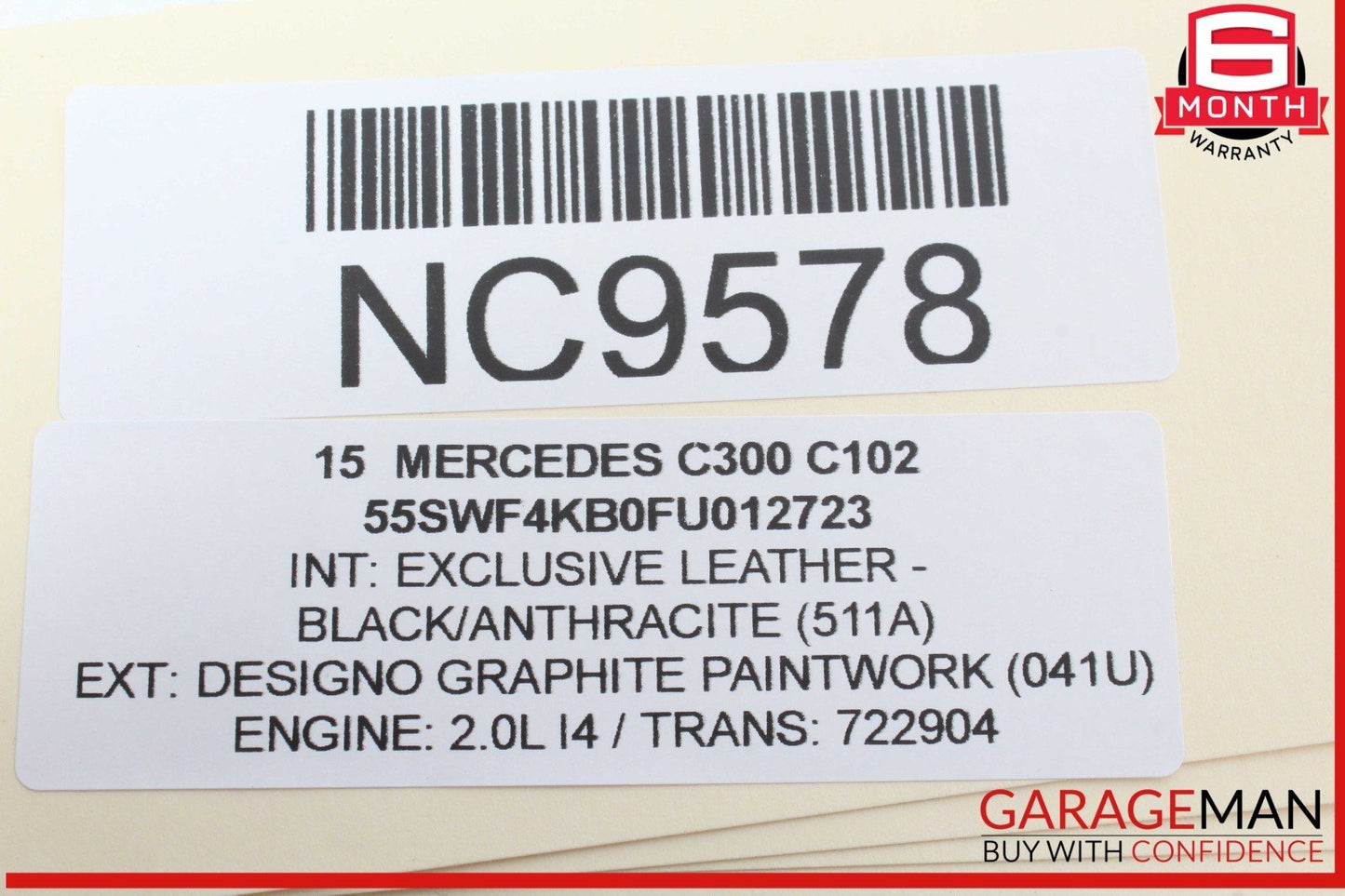 15-20 Mercedes W205 C300 GLC300 Rear Left Side Door Window Regulator Motor OEM