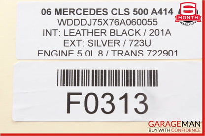 06-11 Mercedes W219 CLS500 Front Right Side Sunvisor Sun Visor Shade Suede Gray