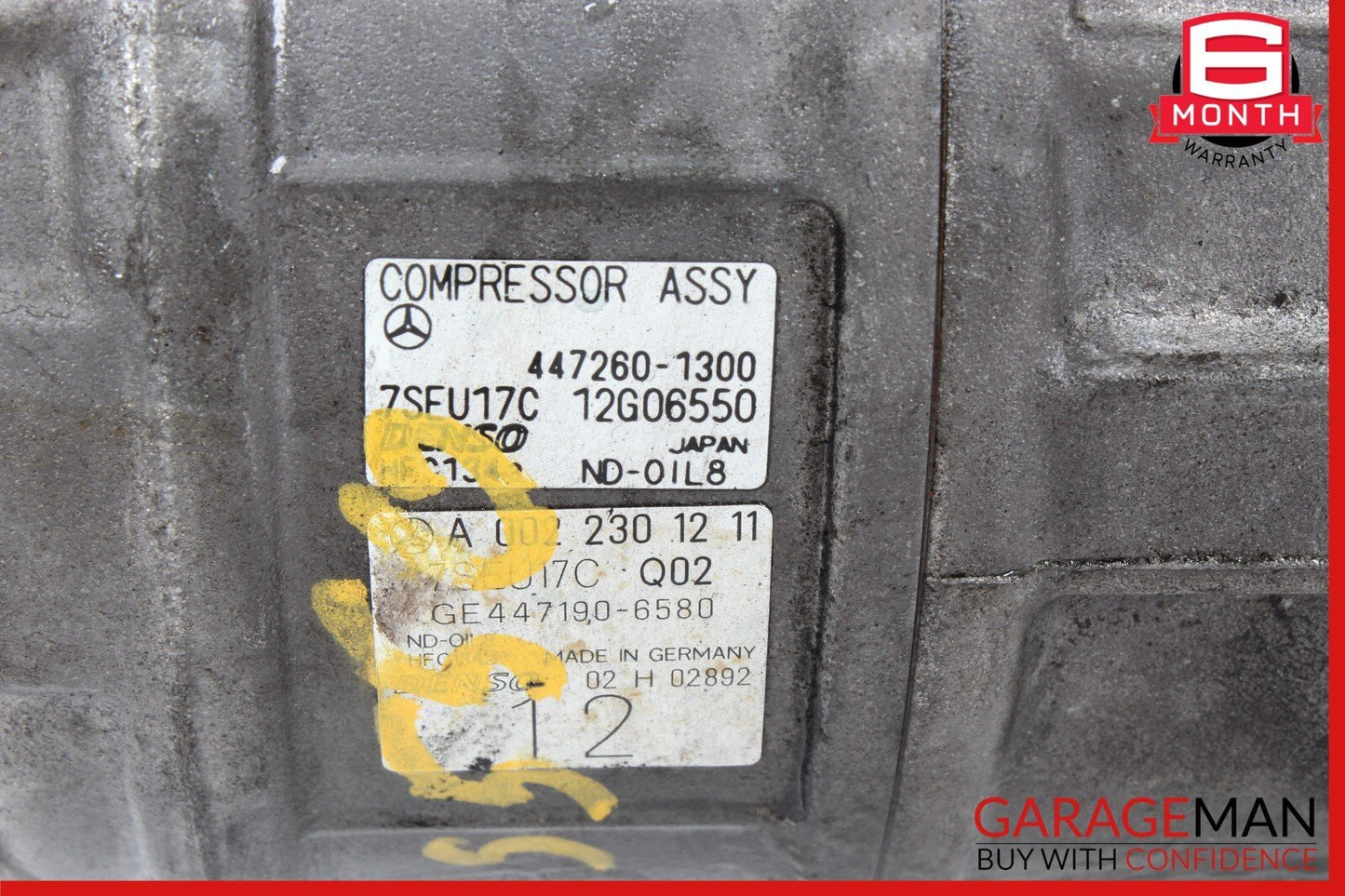 07-11 Mercedes W221 S550 CL550 A/C Air Conditioning Compressor 0022301211 OEM
