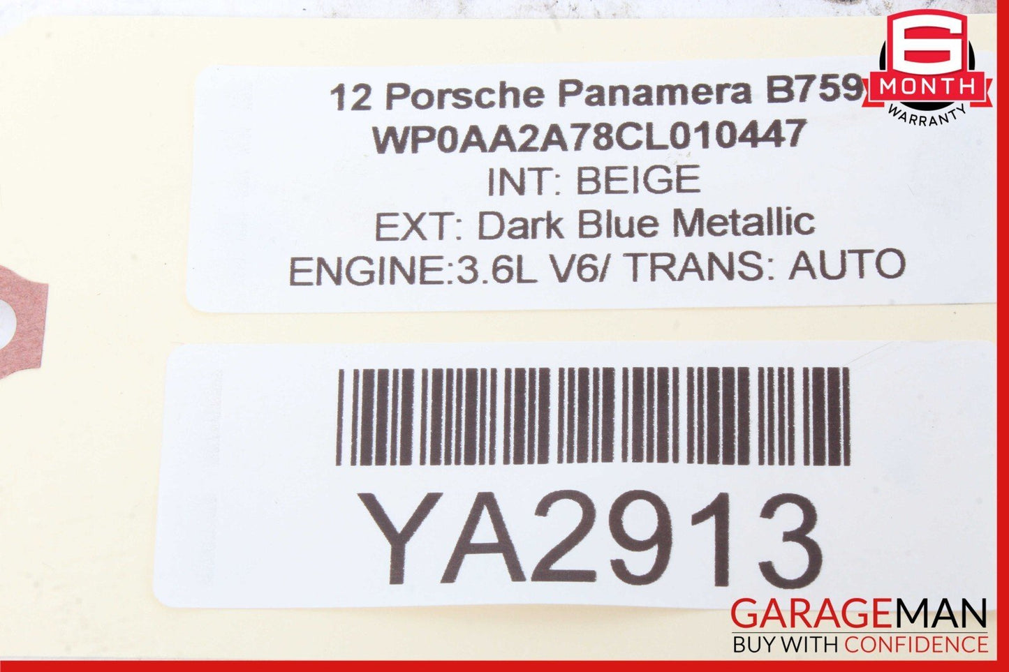 10-16 Porsche Panamera 970 Left Driver Side Door Window Regulator Motor Unit OEM