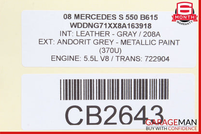 07-09 Mercedes W221 S550 S63 AMG CL550 Rear Trunk Fuse Box Module 2215408301 OEM