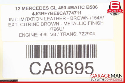 06-13 Mercedes X164 GL450 R350 ML550 Panoramic Pano Sunroof Sun Roof Motor Unit