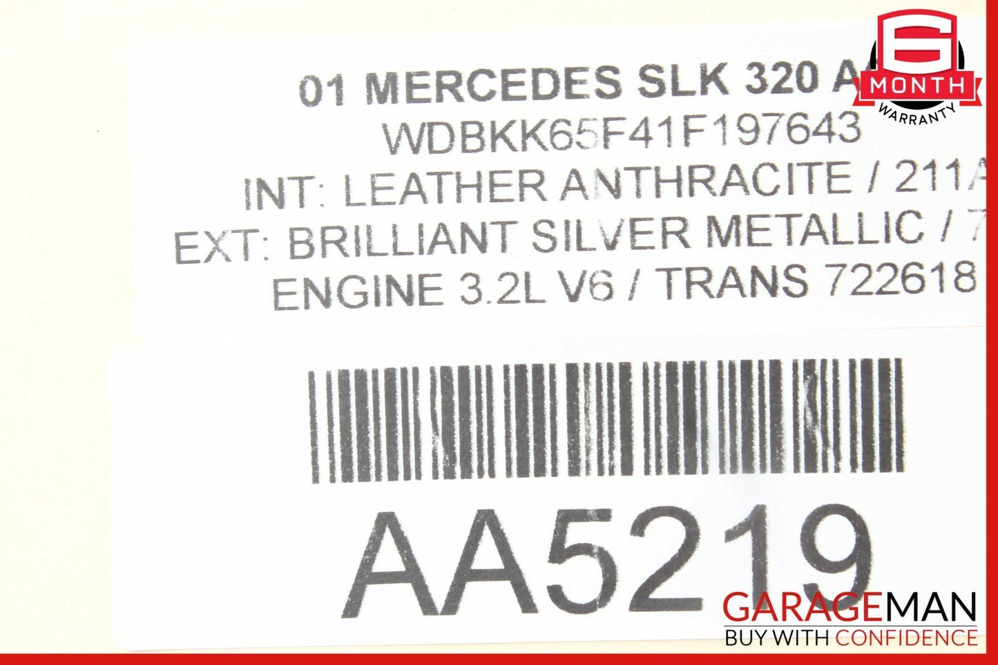 01-04 Mercedes R170 SLK320 Front Right Passenger Side Exterior Door Handle OEM