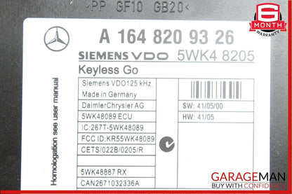 06-12 Mercedes X164 GL450 GL550 Keyless Go Key Less Go Control Module Unit OEM