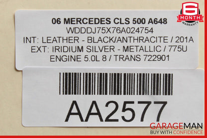 06-08 Mercedes W219 CLS500 Front Left Driver Side Mirror Door Rear View Silver