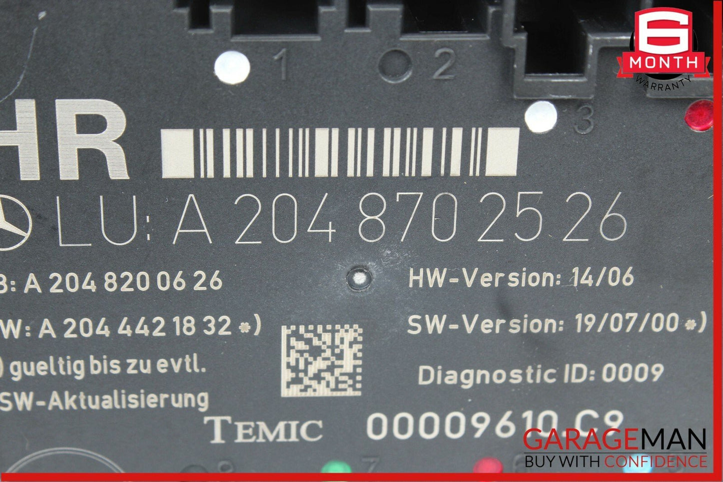 08-14 Mercedes W204 C300 Rear Right Passenger Side Door Controller Module